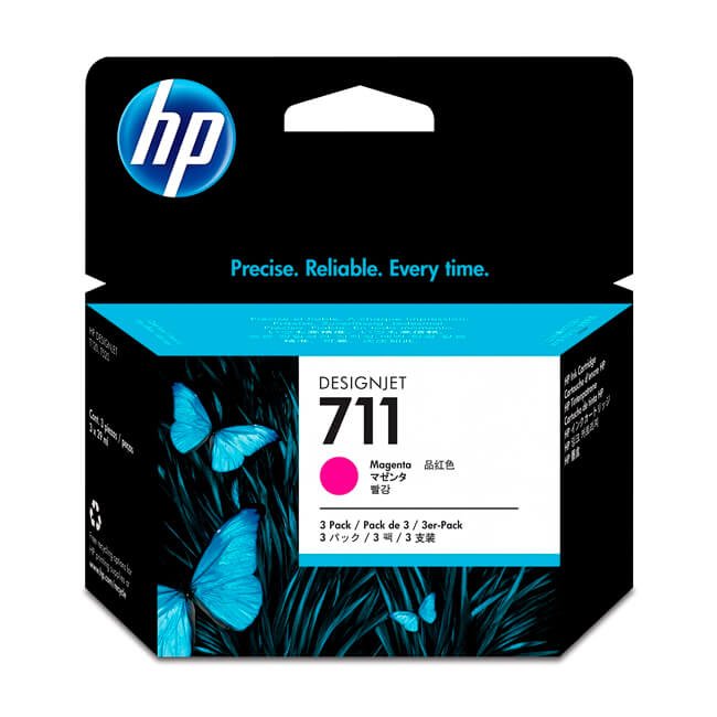 Tinta HP 711 TriPack CZ135A Magenta