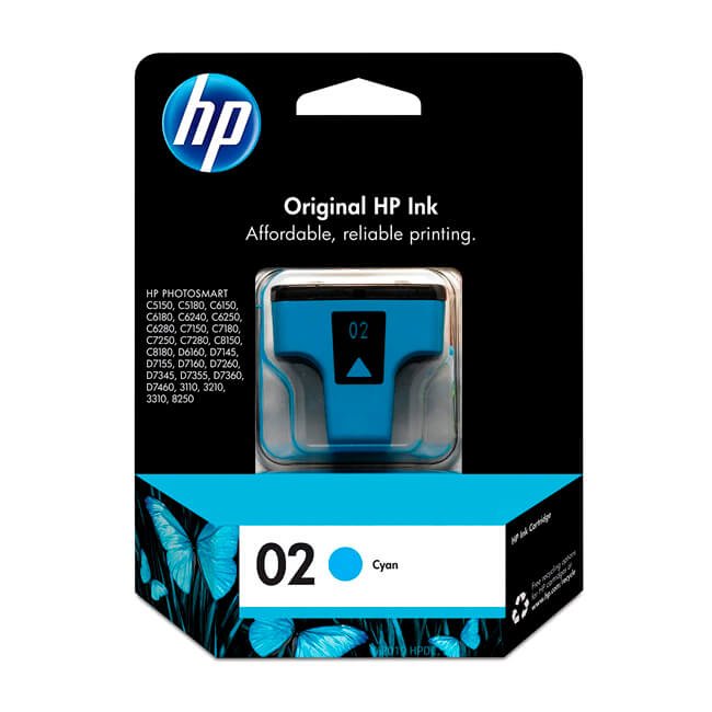 Tinta HP 02 original C8771WL Cyan