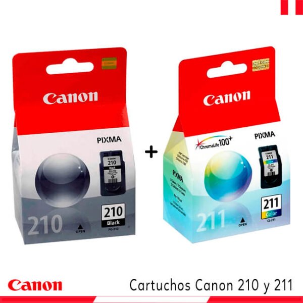 ▷ Cartuchos Canon 210 y 211 【 Negro y Tricolor 】 Original