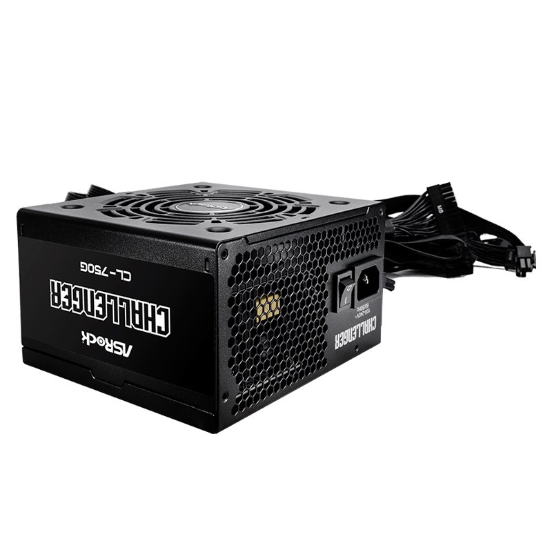 Fuente de alimentación Asrock, 750W, ATX, 80 Plus Gold.