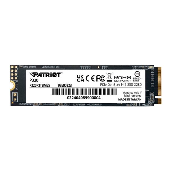 Unidad en estado sólido PATRIOT P320, 256GB, M.2 2280 PCIe Gen 3 x4 NVMe 1.3