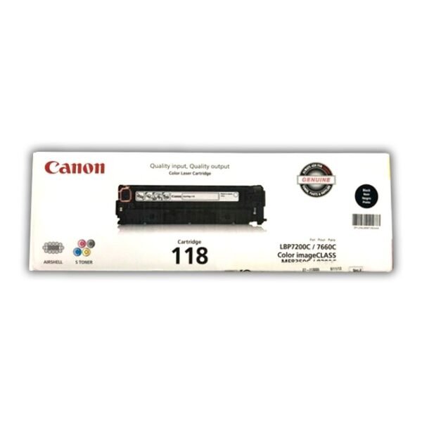 Toner Canon MF8580CDW, LBP7200CDBN 118 Negro Original