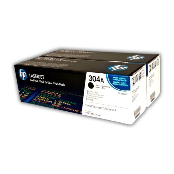 Toner HP CC530AD Negro 304AD Double Pack Original