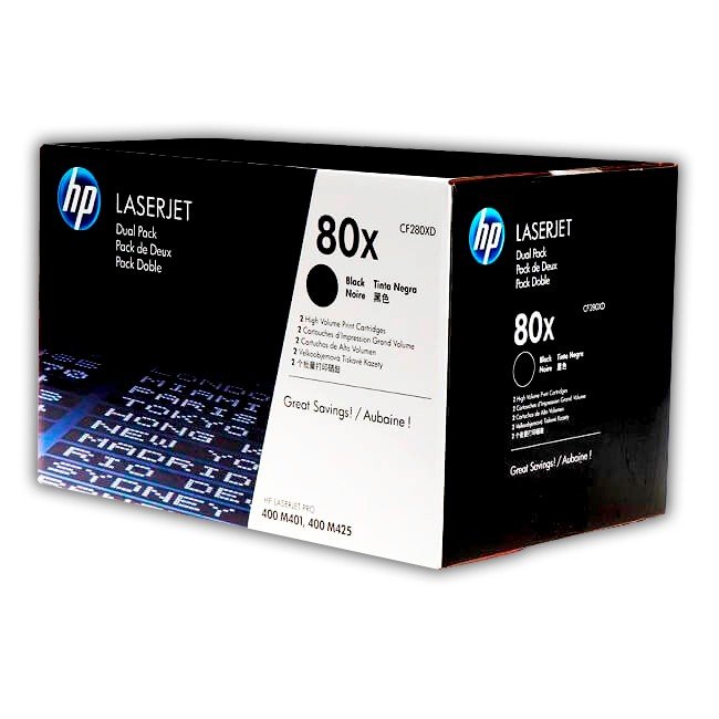 Toner HP LaserJet CF280XD 80XD Dual Pack Cartridge