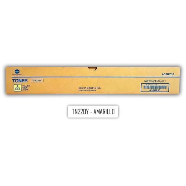 ▷Toner Konica Minolta TN220Y Amarillo 【A33K233】 Original