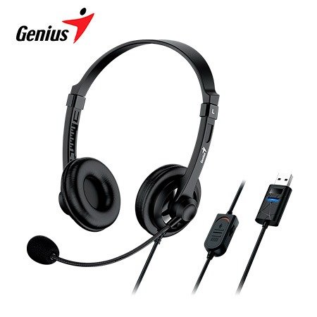 AUDIFONO C/MICROF. GENIUS HS-230U USB-A 2.4M BLACK (31710021401)
