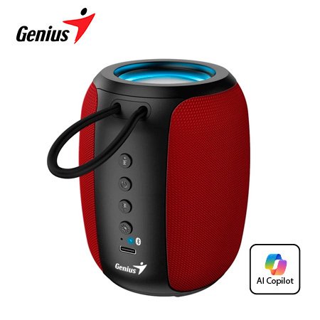 PARLANTE GENIUS SP-915BT BLUETOOTH 5W 6H MIC AI COPILOT RGB BLACK/RED (31730052403)