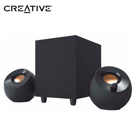 PARLANTE CREATIVE PEBBLE PLUS 2.1 8W/16W 3.5MM USB-POWER BLACK (51MF0480AA000)