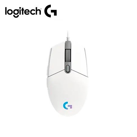 MOUSE LOGITECH G203 LIGHTSYNC OPTICAL 8000 DPI RGB WHITE (910-005794)