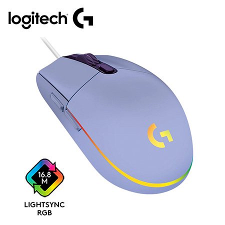 MOUSE LOGITECH G203 LIGHTSYNC OPTICAL 8000 DPI RGB LILA (910-005851)-P