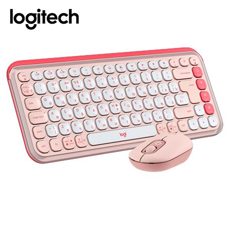 TECLADO LOGITECH + MOUSE POP ICON BLUETOOTH/WIRELESS SP / COPILOT/ ROSE (920-013053)
