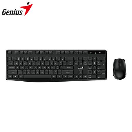 TECLADO GENIUS + MOUSE WIRELESS KM-8206S AI COPILOT SILENT MULTIMEDIA SP BLACK (31340017401)
