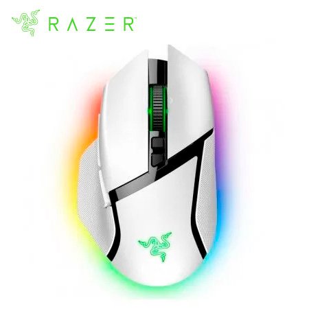 MOUSE RAZER BASILISK V3 PRO 35K DPI MULTI-DISPOSITIVO 210H WIRELESS / BT / USB-A SWITCH OPTICO 90M 13 ZONAS CHROMA WHITE (RZ01-05240200-R3U1)